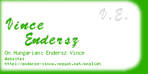 vince endersz business card